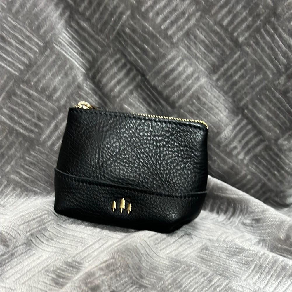Portland Leather Goods Black Medium Cosmetic Bag